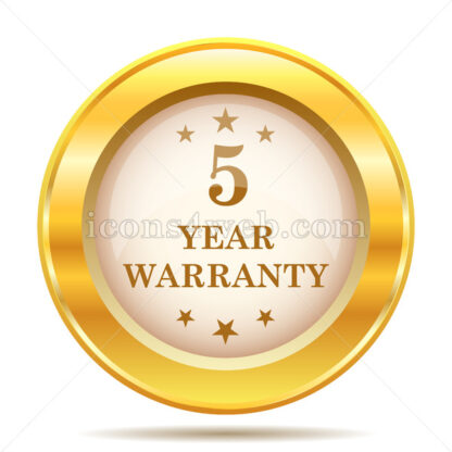 5 year warranty golden button - Website icons