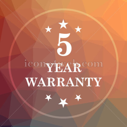 5 year warranty low poly icon. Website low poly icon - Website icons