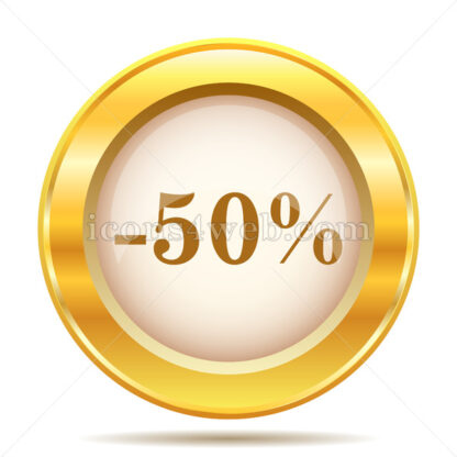 50 percent discount golden button - Website icons