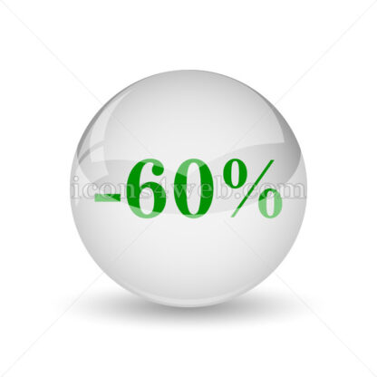 60 percent discount glossy icon. 60 percent discount glossy button - Website icons