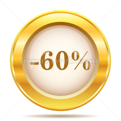 60 percent discount golden button - Website icons