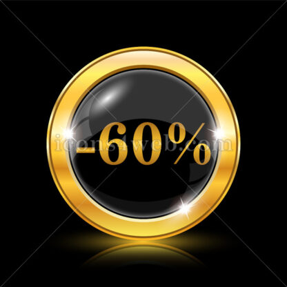 60 percent discount golden icon. - Website icons