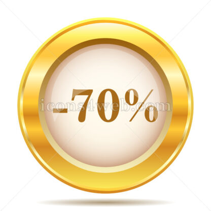 70 percent discount golden button - Website icons