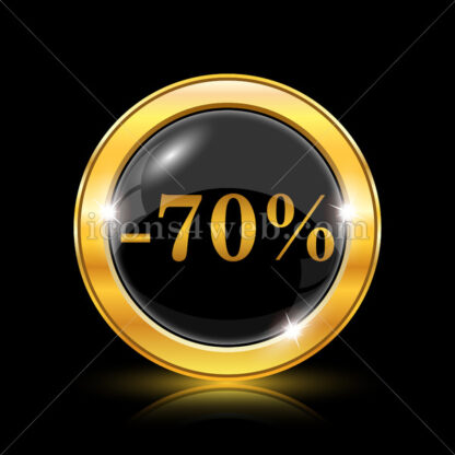 70 percent discount golden icon. - Website icons