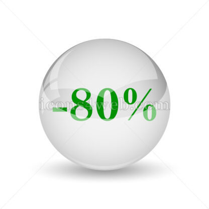 80 percent discount glossy icon. 80 percent discount glossy button - Website icons