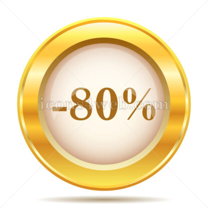 80 percent discount golden button - Website icons