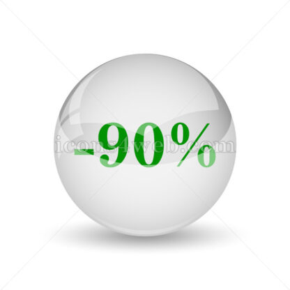 90 percent discount glossy icon. 90 percent discount glossy button - Website icons