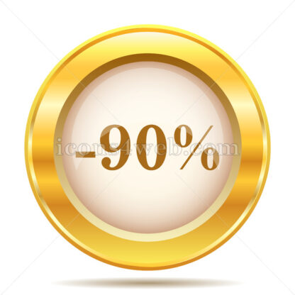 90 percent discount golden button - Website icons