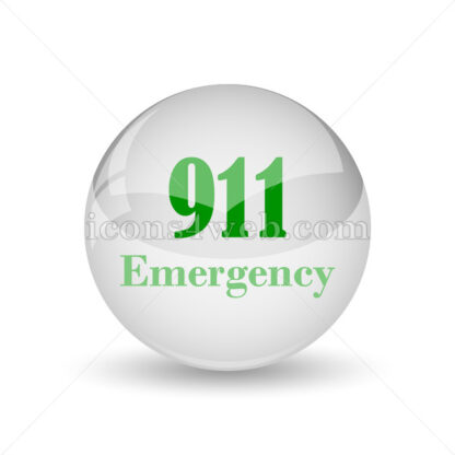 911 Emergency glossy icon. 911 Emergency glossy button - Website icons