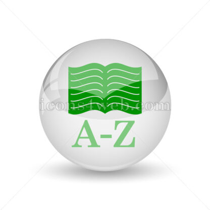 A-Z book glossy icon. A-Z book glossy button - Website icons