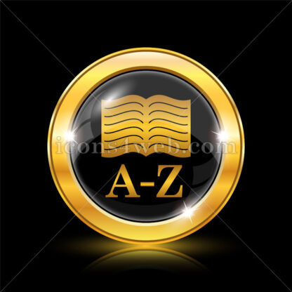 A-Z book golden icon. - Website icons