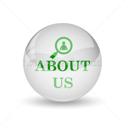 About us glossy icon. About us glossy button - Website icons