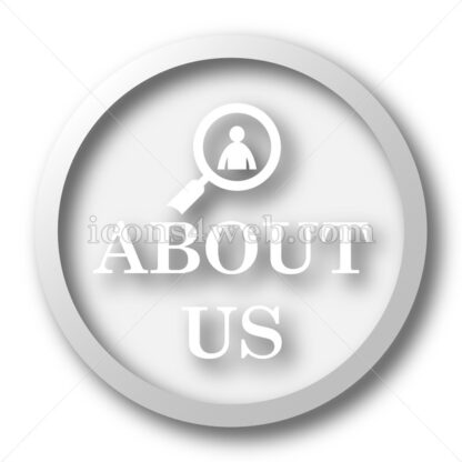 About us white icon. About us white button - Website icons