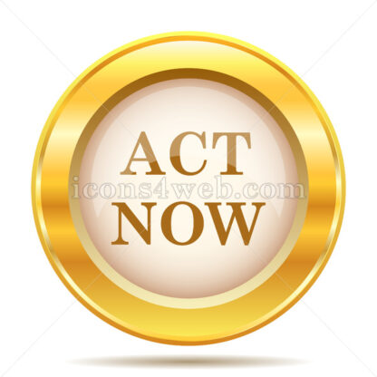 Act now golden button - Website icons