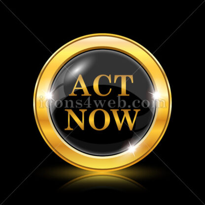 Act now golden icon. - Website icons