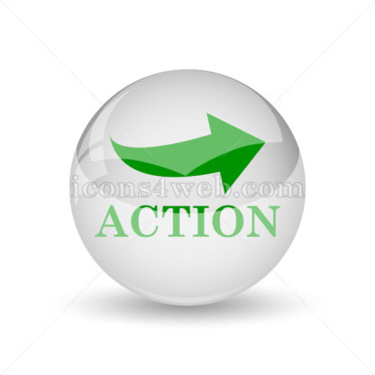 Action glossy icon. Action glossy button - Website icons