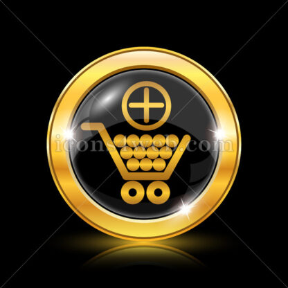 Add to shopping cart golden icon. - Website icons