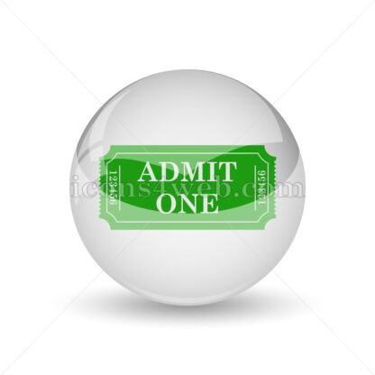Admin one ticket glossy icon. Admin one ticket glossy button - Website icons