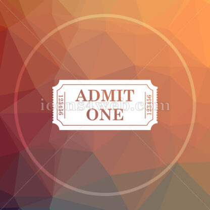 Admin one ticket low poly icon. Website low poly icon - Website icons