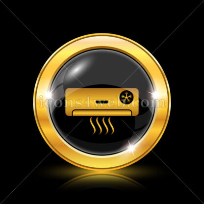 Air conditioner golden icon. - Website icons