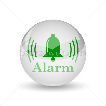 Alarm glossy icon. Alarm glossy button - Website icons