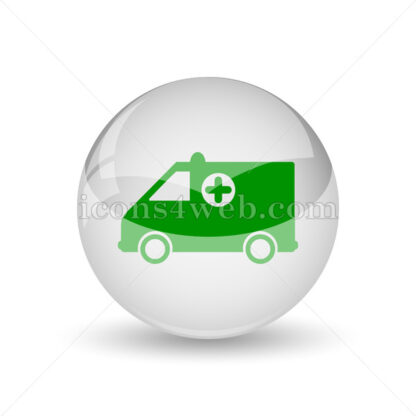 Ambulance glossy icon. Ambulance glossy button - Website icons