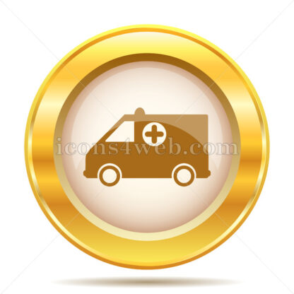 Ambulance golden button - Website icons