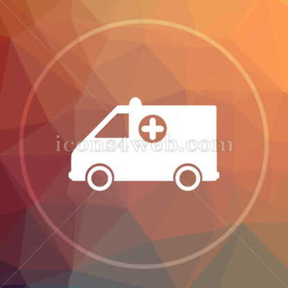 Ambulance low poly icon. Website low poly icon - Website icons
