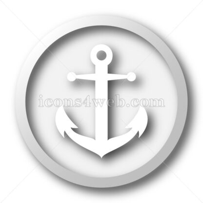 Anchor white icon. Anchor white button - Website icons