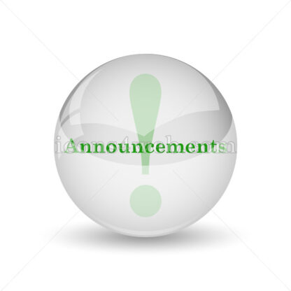 Announcements glossy icon. Announcements glossy button - Website icons