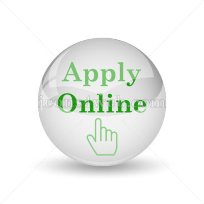 Apply online glossy icon. Apply online glossy button - Website icons