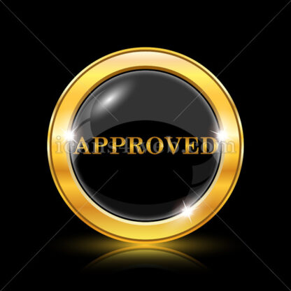 Approved golden icon. - Website icons
