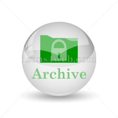 Archive glossy icon. Archive glossy button - Website icons