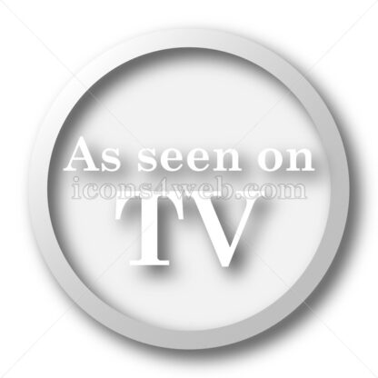 As seen on TV white icon. As seen on TV white button - Website icons