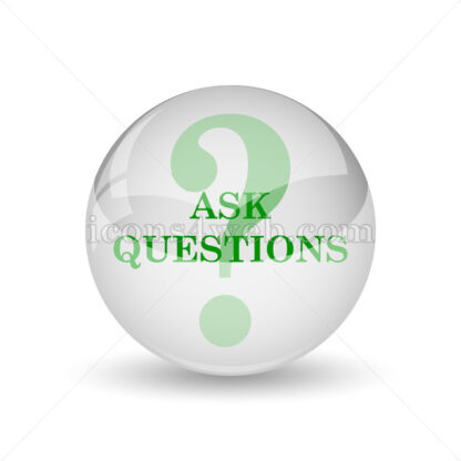 Ask questions glossy icon. Ask questions glossy button - Website icons