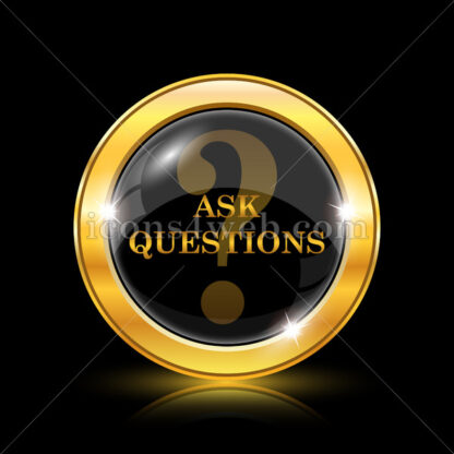 Ask questions golden icon. - Website icons