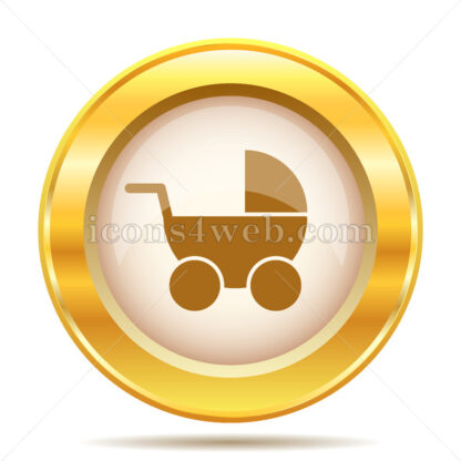 Baby carriage golden button - Website icons