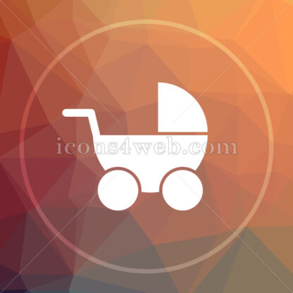 Baby carriage low poly icon. Website low poly icon - Website icons
