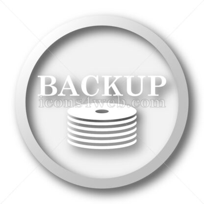 Back-up white icon. Back-up white button - Website icons
