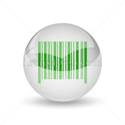 Barcode glossy icon. Barcode glossy button - Website icons
