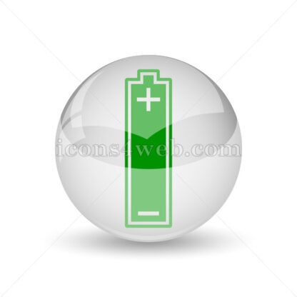 Battery glossy icon. Battery glossy button - Website icons