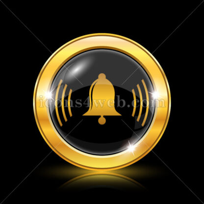 Bell ringing golden icon. - Icons for website