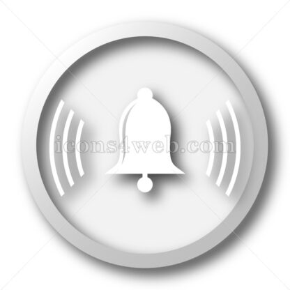 Bell ringing white icon. Bell ringing white button - Icons for website