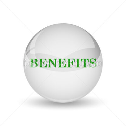Benefits glossy icon. Benefits glossy button - Website icons