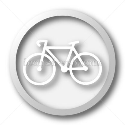 Bicycle white icon. Bicycle white button - Website icons