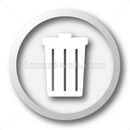 Bin white icon. Bin white button - Website icons