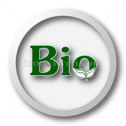 Bio white icon. Bio white button - Website icons