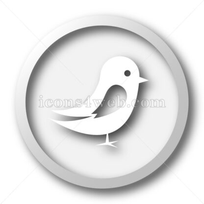 Bird white icon. Bird white button - Website icons