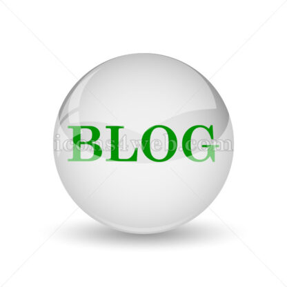 Blog text glossy icon. Blog glossy button - Website icons