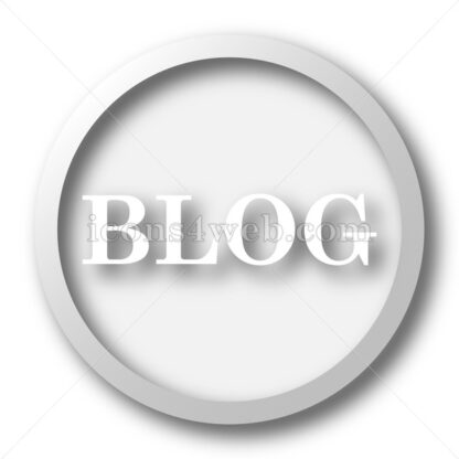 Blog text white icon. Blog white button - Website icons